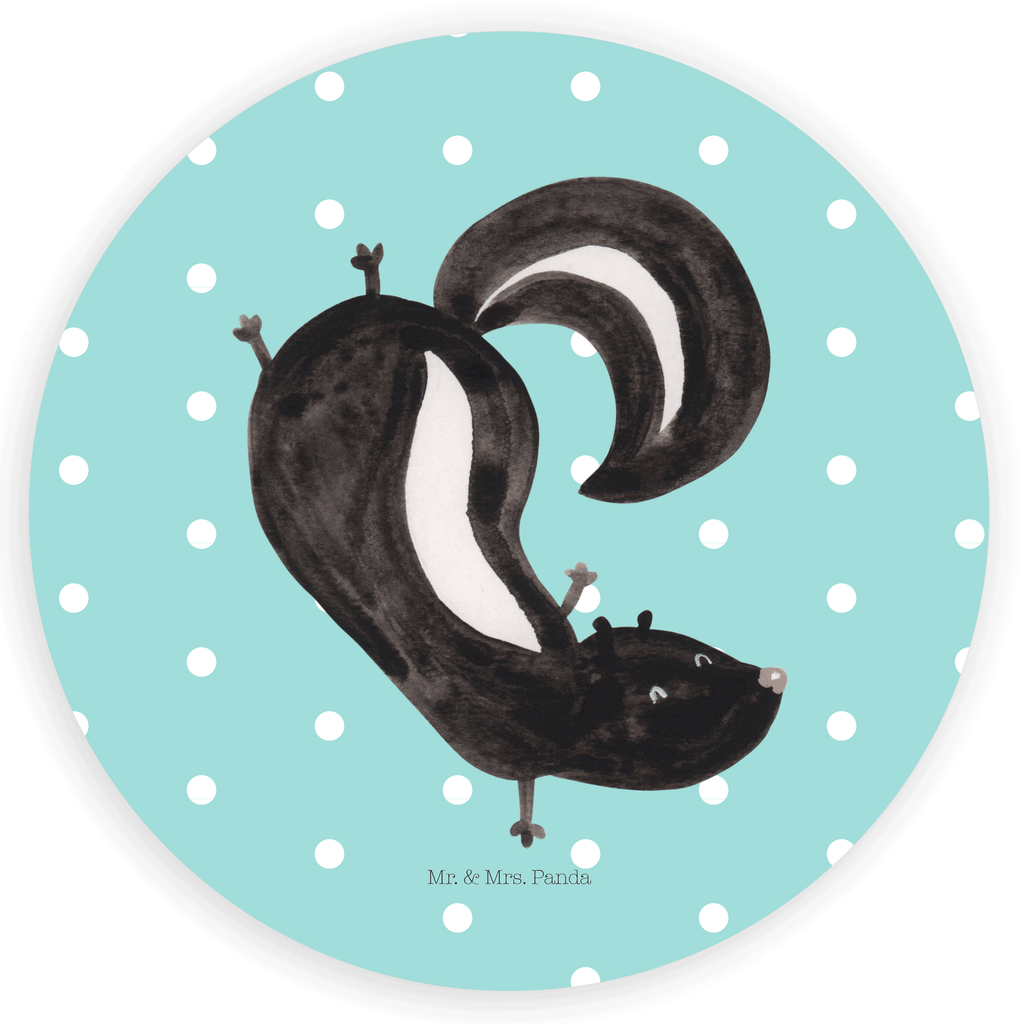 40mm Rund Aufkleber Stinktier Handstand Sticker, Aufkleber, Etikett, Stinktier, Skunk, Wildtier, Raubtier, Stinker, Stinki, Spielplatz, verpielt, Kind