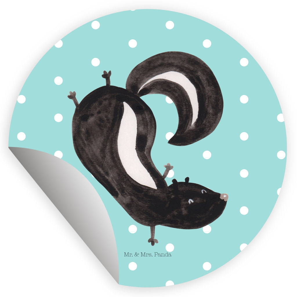 40mm Rund Aufkleber Stinktier Handstand Sticker, Aufkleber, Etikett, Stinktier, Skunk, Wildtier, Raubtier, Stinker, Stinki, Spielplatz, verpielt, Kind