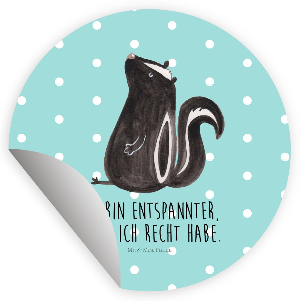40mm Rund Aufkleber Stinktier sitzend Sticker, Aufkleber, Etikett, Stinktier, Skunk, Wildtier, Raubtier, Stinker, Stinki, Spruch, Büro, Recht, Besserwisser
