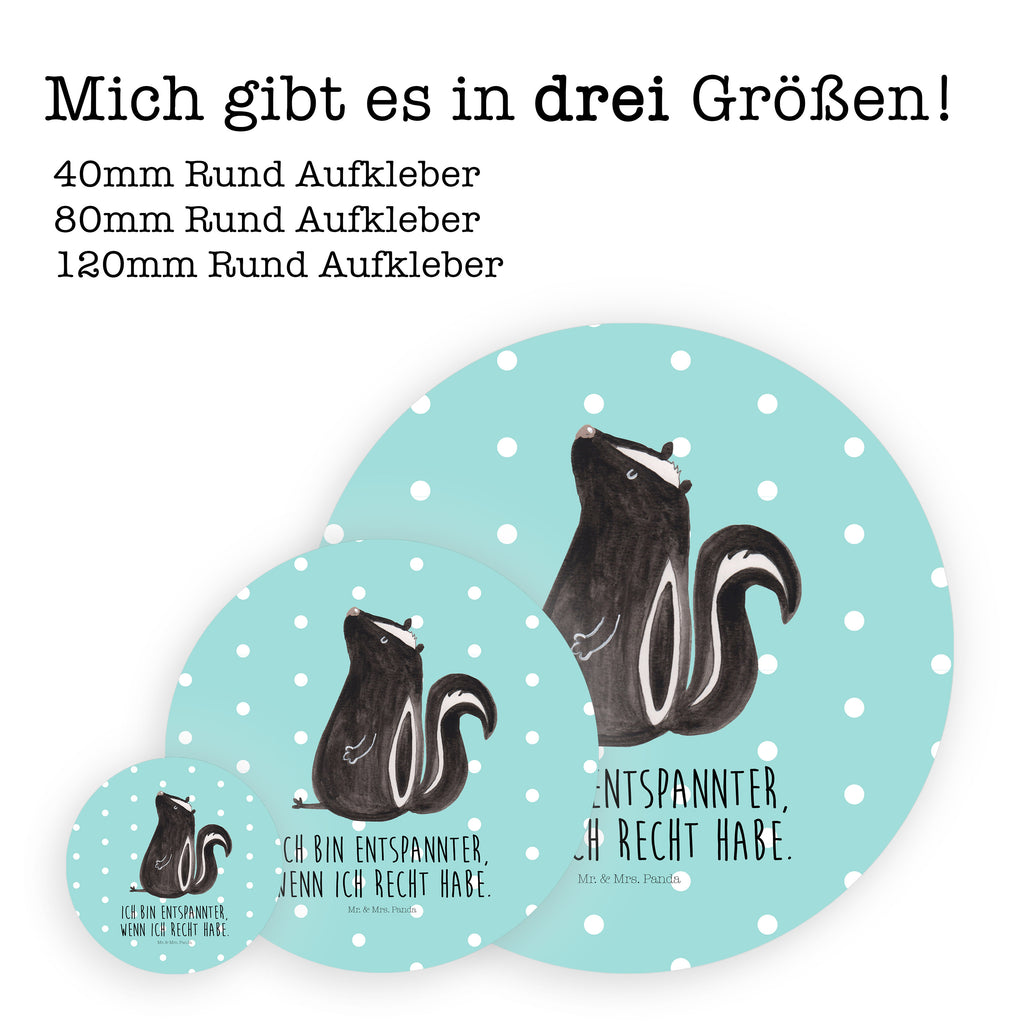 40mm Rund Aufkleber Stinktier sitzend Sticker, Aufkleber, Etikett, Stinktier, Skunk, Wildtier, Raubtier, Stinker, Stinki, Spruch, Büro, Recht, Besserwisser