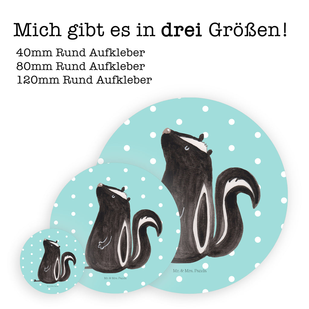 40mm Rund Aufkleber Stinktier sitzend Sticker, Aufkleber, Etikett, Stinktier, Skunk, Wildtier, Raubtier, Stinker, Stinki, Spruch, Büro, Recht, Besserwisser