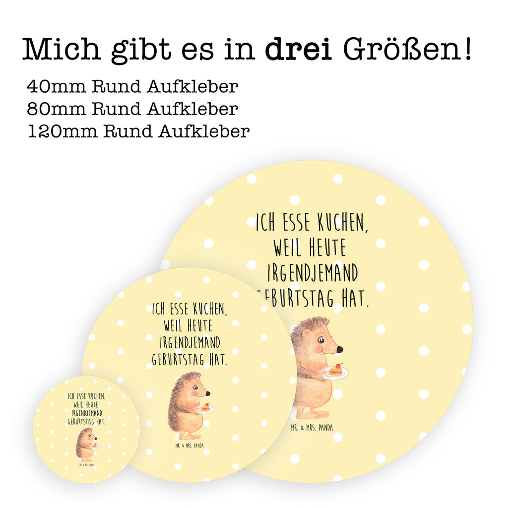 120mm Rund Aufkleber Igel mit Kuchenstück Sticker, Aufkleber, Etikett, Tiermotive, Gute Laune, lustige Sprüche, Tiere, Igel, Essen Spruch, Kuchen, Backen Geschenk, Kuchen backen, Einladung Party, Geburtstagskuchen, Torte