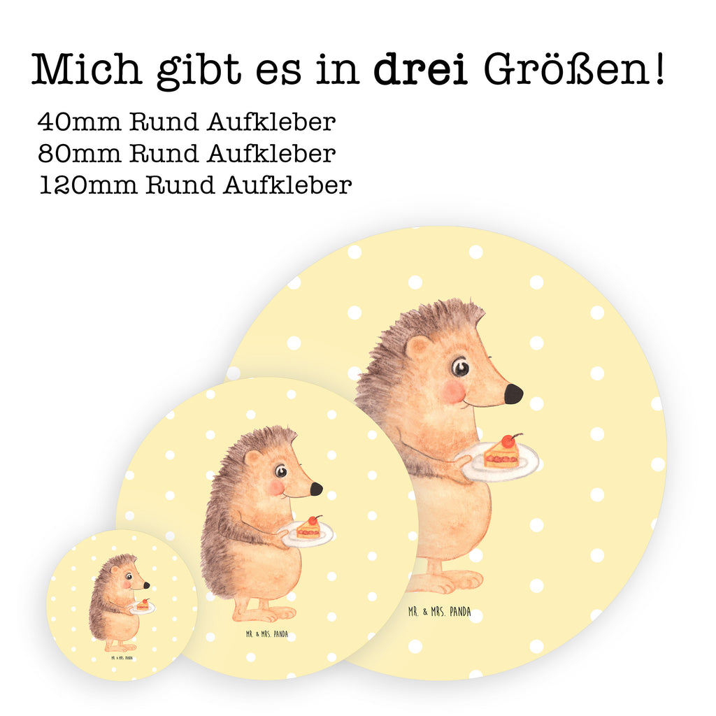 120mm Rund Aufkleber Igel mit Kuchenstück Sticker, Aufkleber, Etikett, Tiermotive, Gute Laune, lustige Sprüche, Tiere, Igel, Essen Spruch, Kuchen, Backen Geschenk, Kuchen backen, Einladung Party, Geburtstagskuchen, Torte