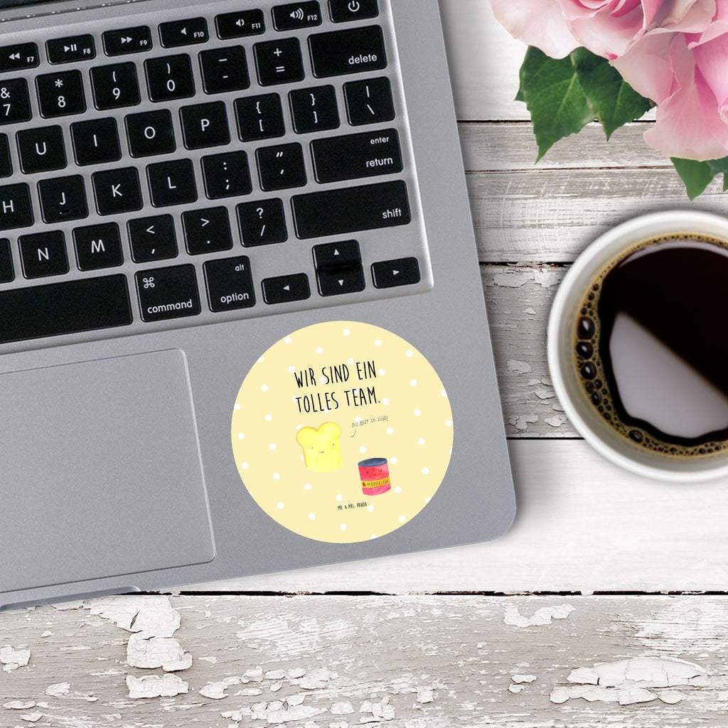 80mm Rund Aufkleber Toast & Marmelade Sticker, Aufkleber, Etikett, Tiermotive, Gute Laune, lustige Sprüche, Tiere, Toast, Marmelade, Dreamteam, süße Postkarte, süß, Küche Deko, Küche Spruch, Frühstück Einladung, Brot, Toastbrot