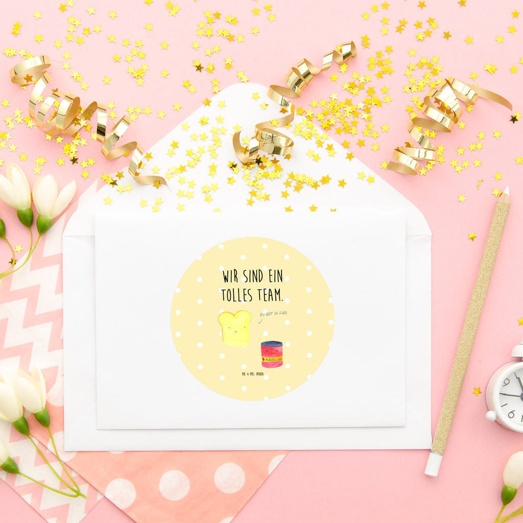 80mm Rund Aufkleber Toast & Marmelade Sticker, Aufkleber, Etikett, Tiermotive, Gute Laune, lustige Sprüche, Tiere, Toast, Marmelade, Dreamteam, süße Postkarte, süß, Küche Deko, Küche Spruch, Frühstück Einladung, Brot, Toastbrot