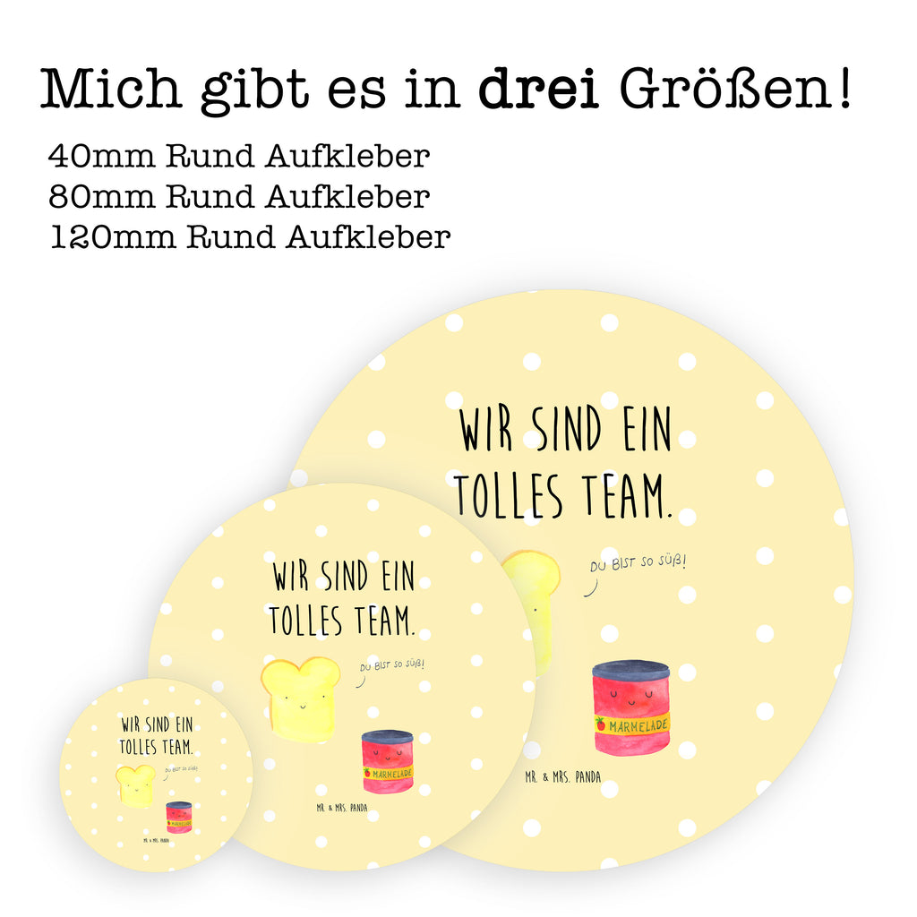 80mm Rund Aufkleber Toast & Marmelade Sticker, Aufkleber, Etikett, Tiermotive, Gute Laune, lustige Sprüche, Tiere, Toast, Marmelade, Dreamteam, süße Postkarte, süß, Küche Deko, Küche Spruch, Frühstück Einladung, Brot, Toastbrot
