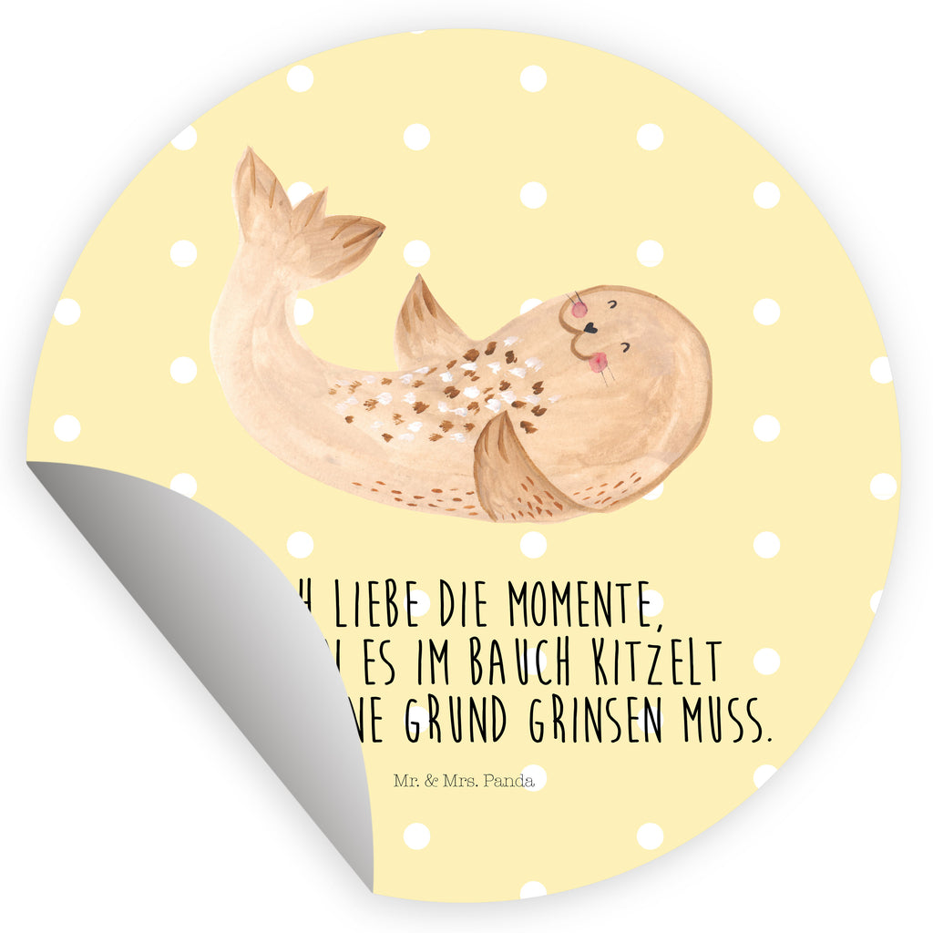 80mm Rund Aufkleber Robbe liegend Sticker, Aufkleber, Etikett, Tiermotive, Gute Laune, lustige Sprüche, Tiere, Robbe, Robben, Seehund, Strand, Meerestier, Ostsee, Nordsee, Lachen, Freude