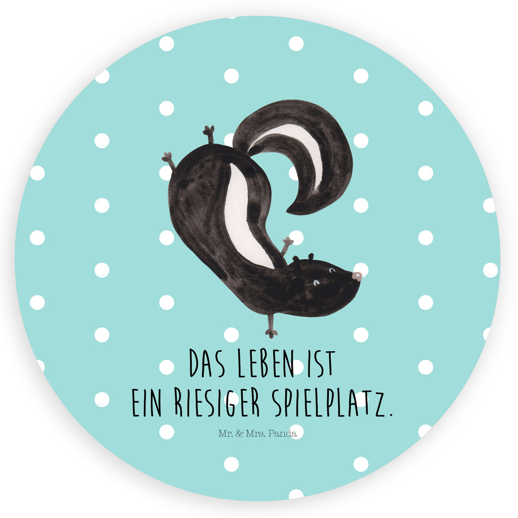 80mm Rund Aufkleber Stinktier Handstand