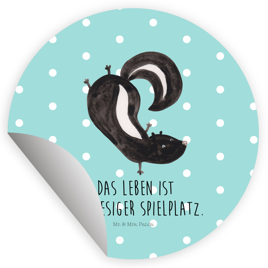 80mm Rund Aufkleber Stinktier Handstand