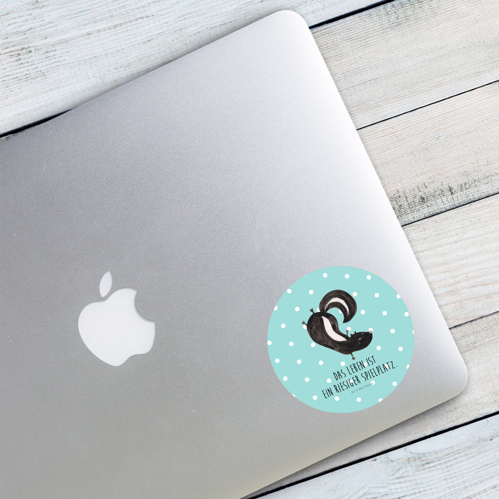 80mm Rund Aufkleber Stinktier Handstand