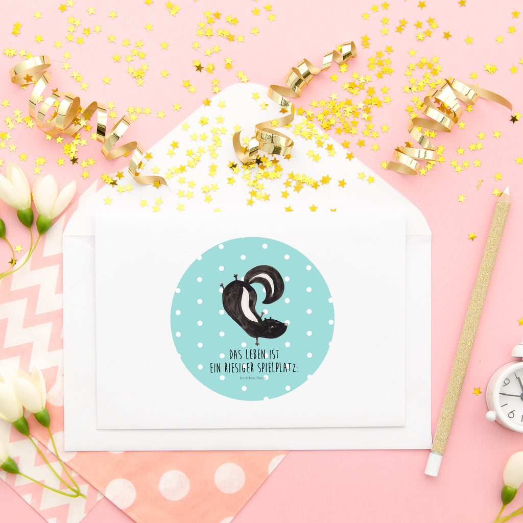 80mm Rund Aufkleber Stinktier Handstand