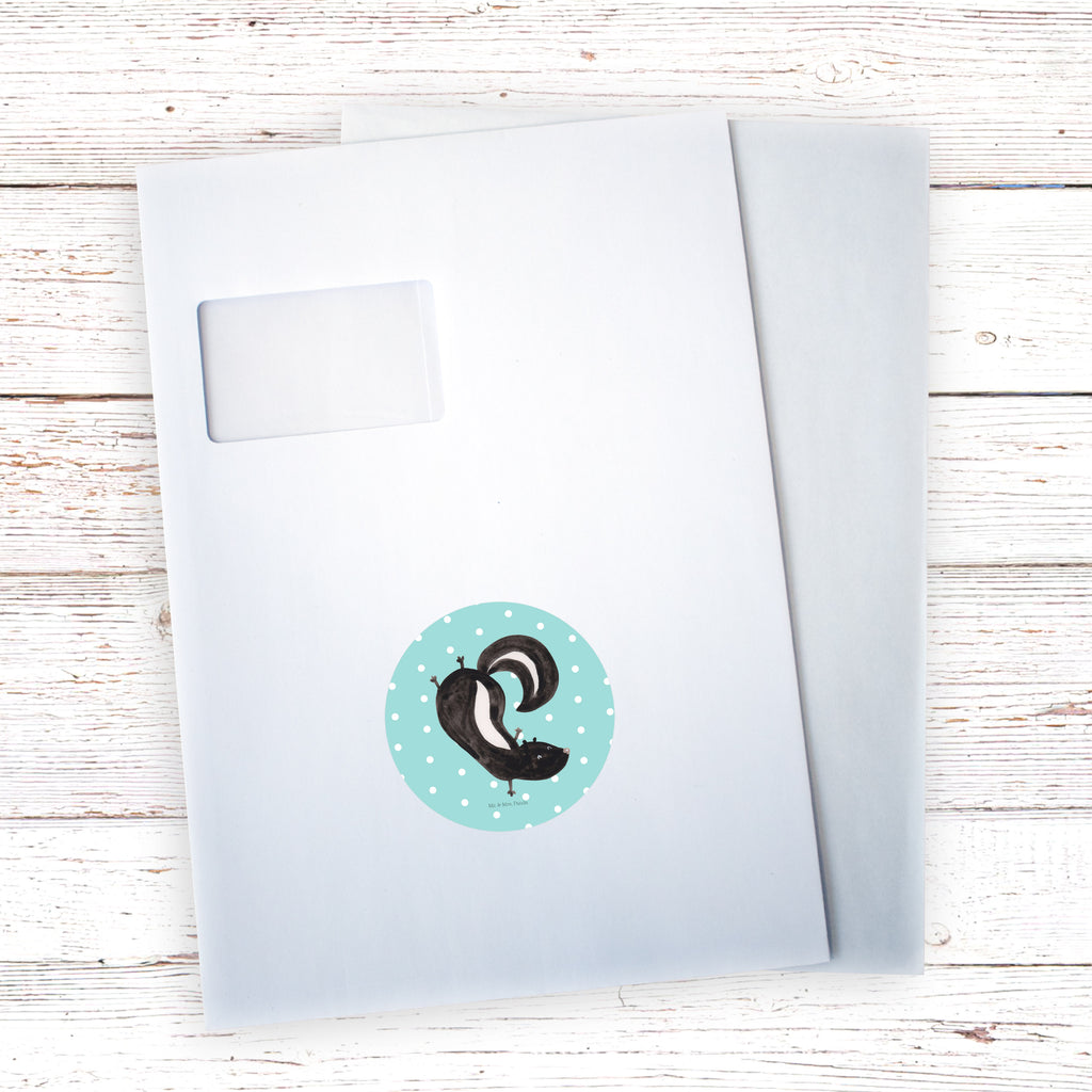 80mm Rund Aufkleber Stinktier Handstand