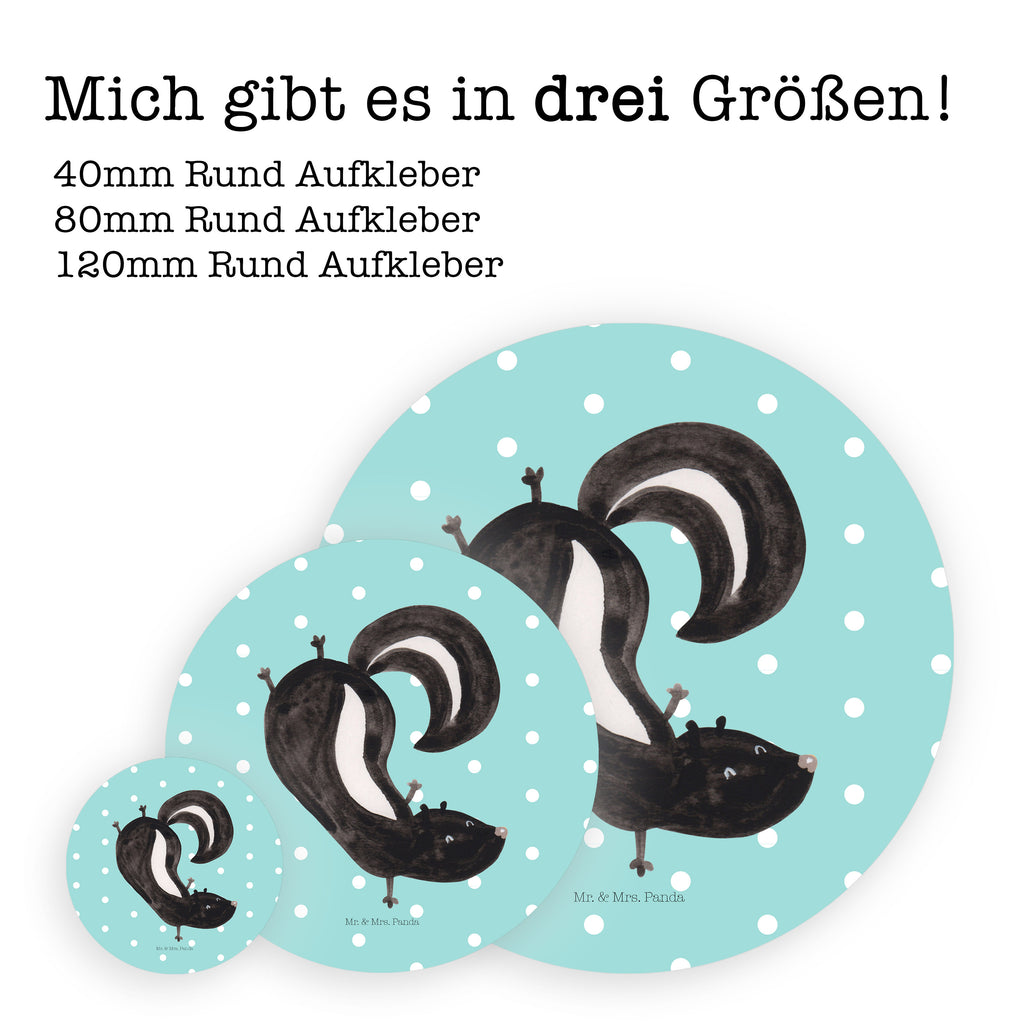 80mm Rund Aufkleber Stinktier Handstand