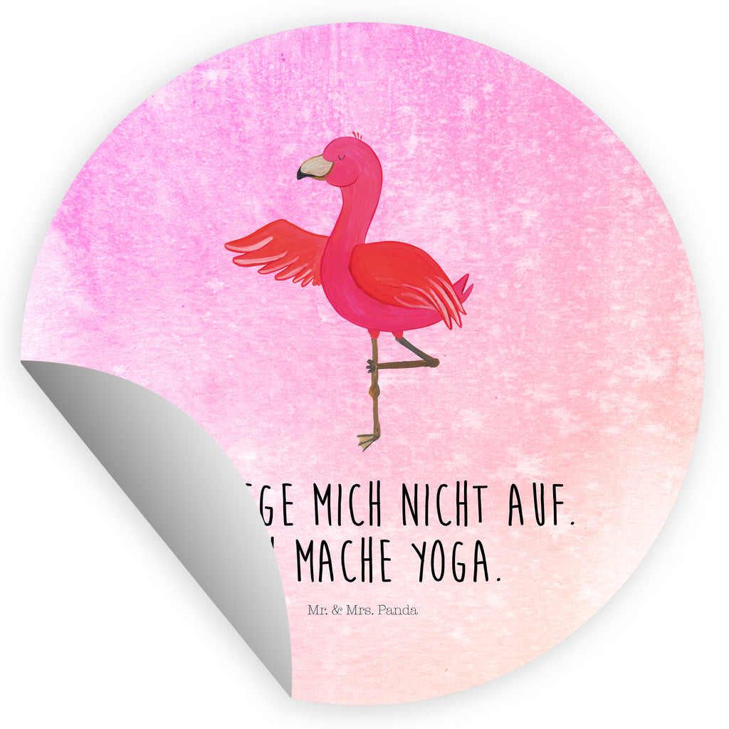 80mm Rund Aufkleber Flamingo Yoga Sticker, Aufkleber, Etikett, Flamingo, Vogel, Yoga, Namaste, Achtsamkeit, Yoga-Übung, Entspannung, Ärger, Aufregen, Tiefenentspannung