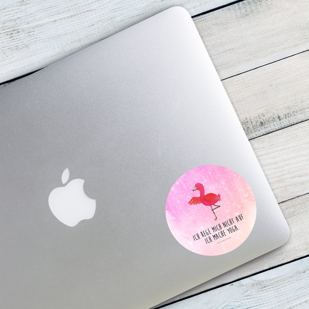 80mm Rund Aufkleber Flamingo Yoga Sticker, Aufkleber, Etikett, Flamingo, Vogel, Yoga, Namaste, Achtsamkeit, Yoga-Übung, Entspannung, Ärger, Aufregen, Tiefenentspannung