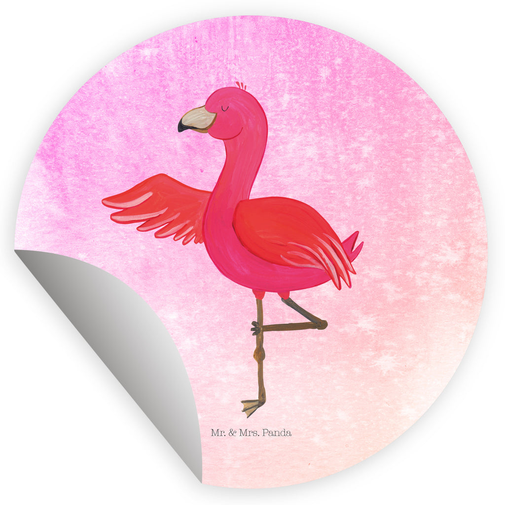 80mm Rund Aufkleber Flamingo Yoga Sticker, Aufkleber, Etikett, Flamingo, Vogel, Yoga, Namaste, Achtsamkeit, Yoga-Übung, Entspannung, Ärger, Aufregen, Tiefenentspannung