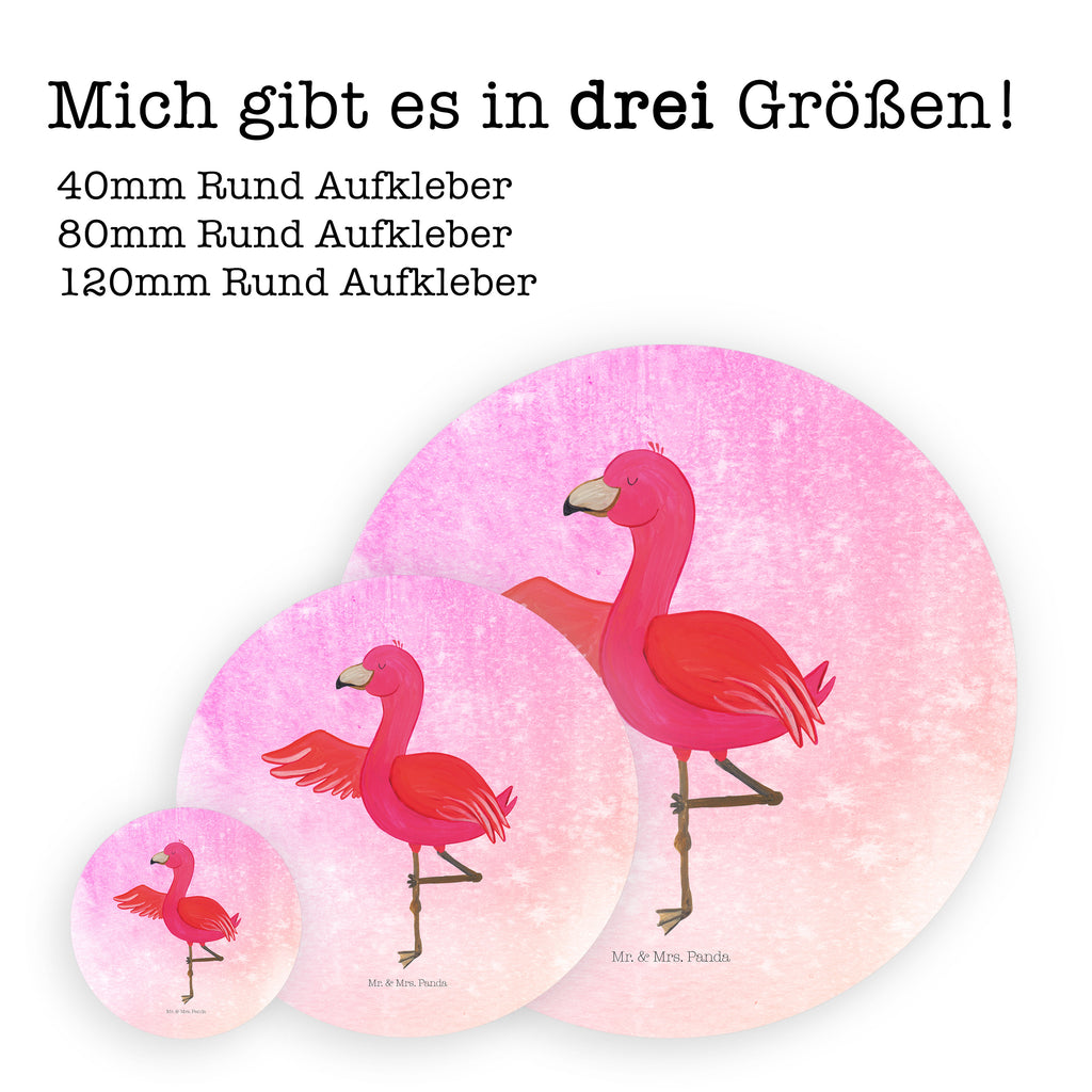 80mm Rund Aufkleber Flamingo Yoga Sticker, Aufkleber, Etikett, Flamingo, Vogel, Yoga, Namaste, Achtsamkeit, Yoga-Übung, Entspannung, Ärger, Aufregen, Tiefenentspannung