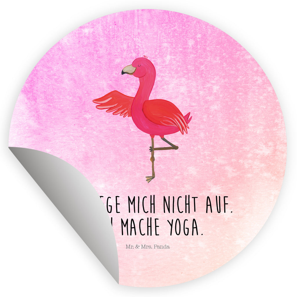40mm Rund Aufkleber Flamingo Yoga Sticker, Aufkleber, Etikett, Flamingo, Vogel, Yoga, Namaste, Achtsamkeit, Yoga-Übung, Entspannung, Ärger, Aufregen, Tiefenentspannung