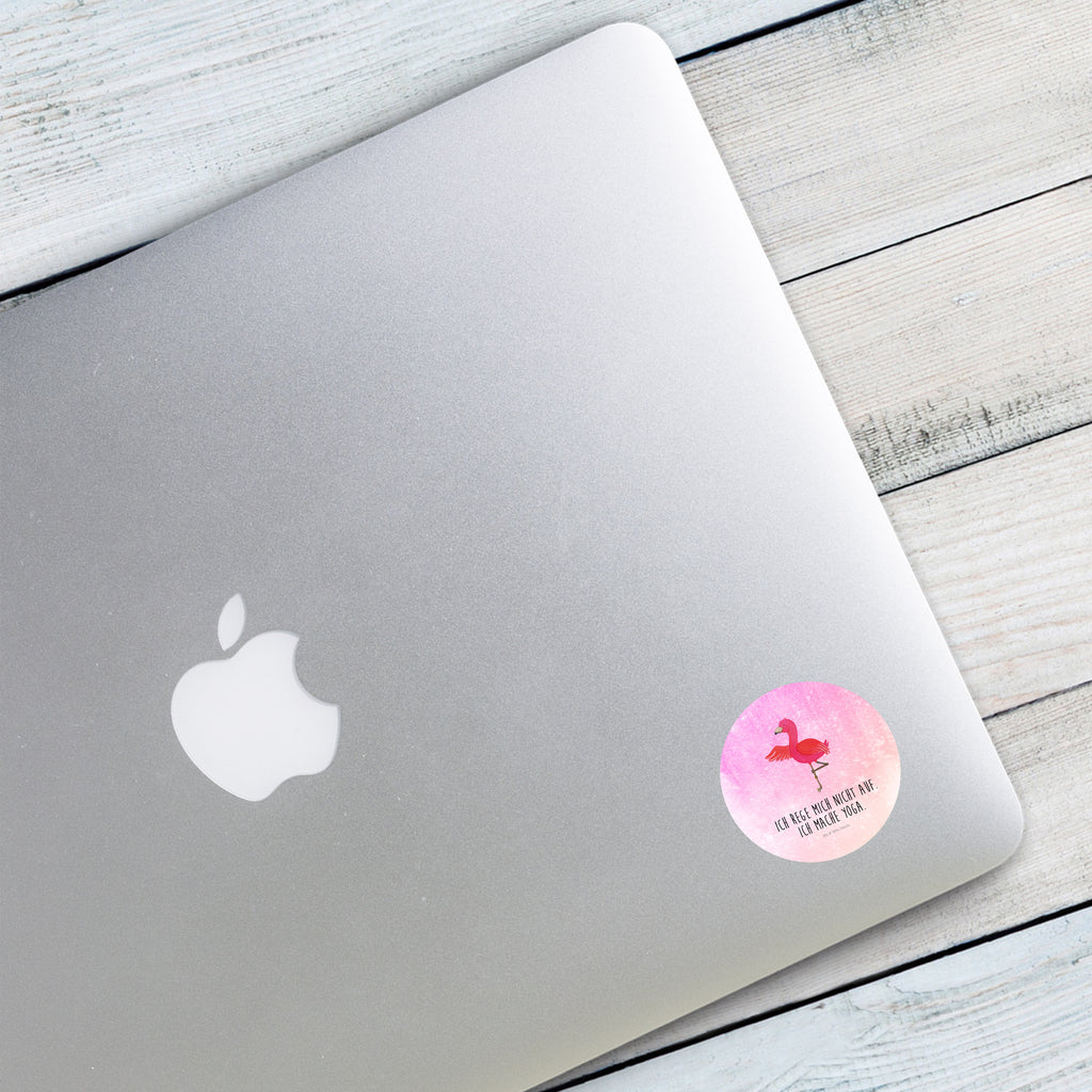40mm Rund Aufkleber Flamingo Yoga Sticker, Aufkleber, Etikett, Flamingo, Vogel, Yoga, Namaste, Achtsamkeit, Yoga-Übung, Entspannung, Ärger, Aufregen, Tiefenentspannung