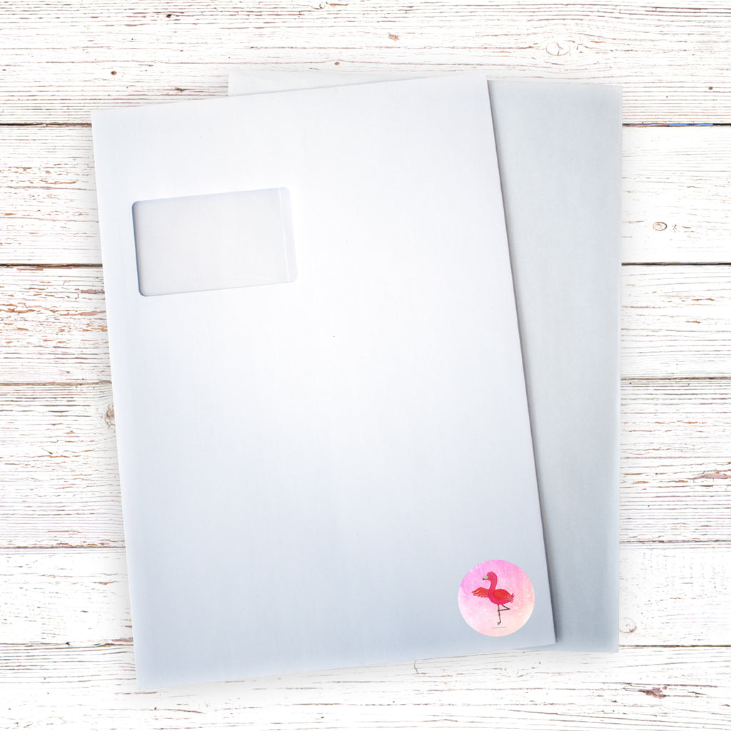 40mm Rund Aufkleber Flamingo Yoga Sticker, Aufkleber, Etikett, Flamingo, Vogel, Yoga, Namaste, Achtsamkeit, Yoga-Übung, Entspannung, Ärger, Aufregen, Tiefenentspannung