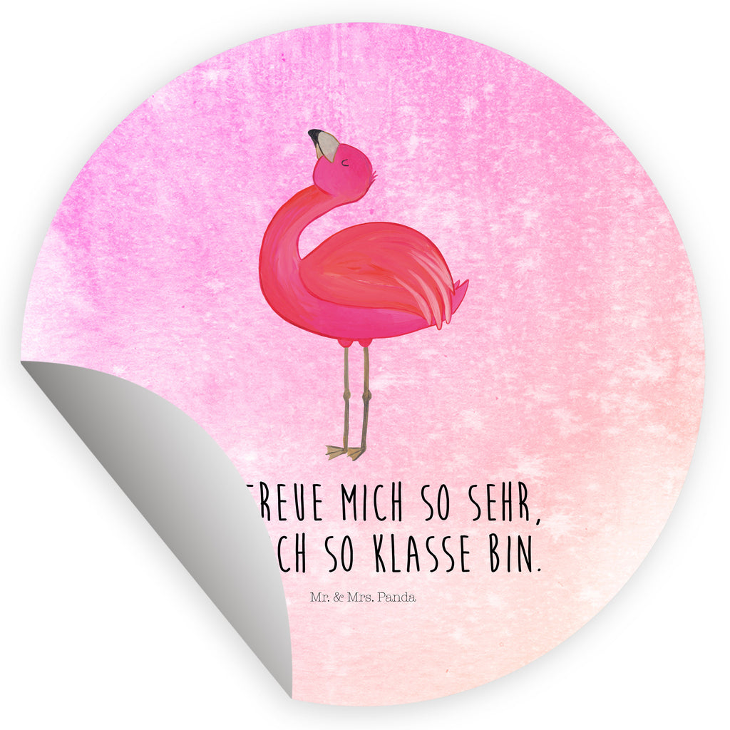 40mm Rund Aufkleber Flamingo stolz