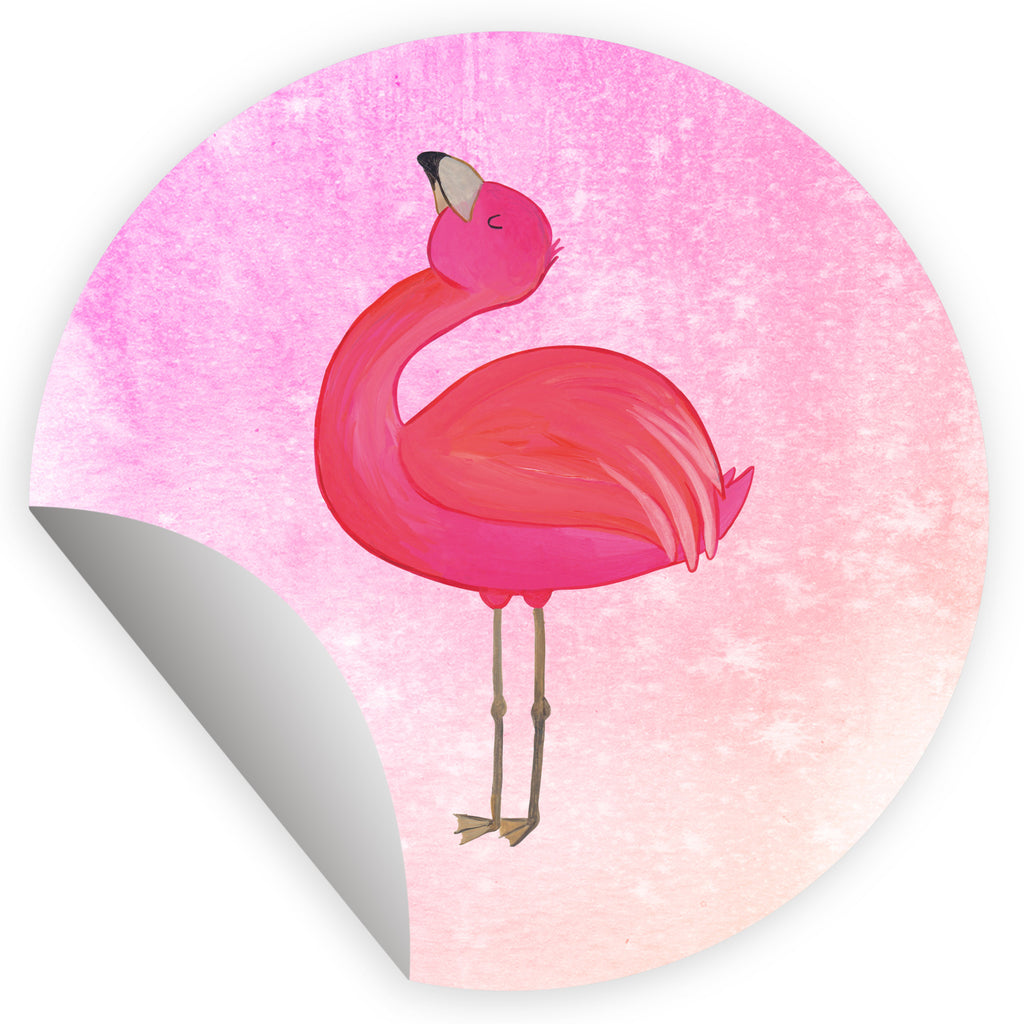 40mm Rund Aufkleber Flamingo stolz