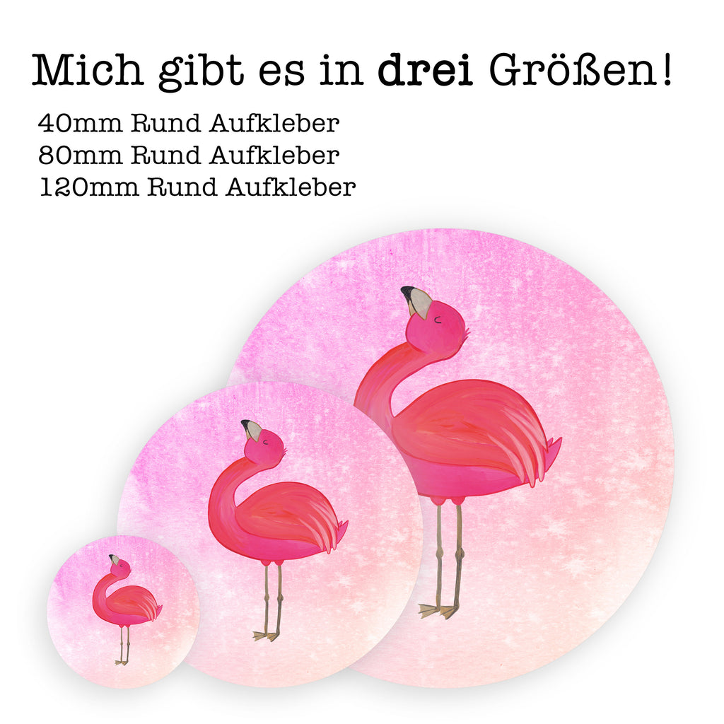 40mm Rund Aufkleber Flamingo stolz
