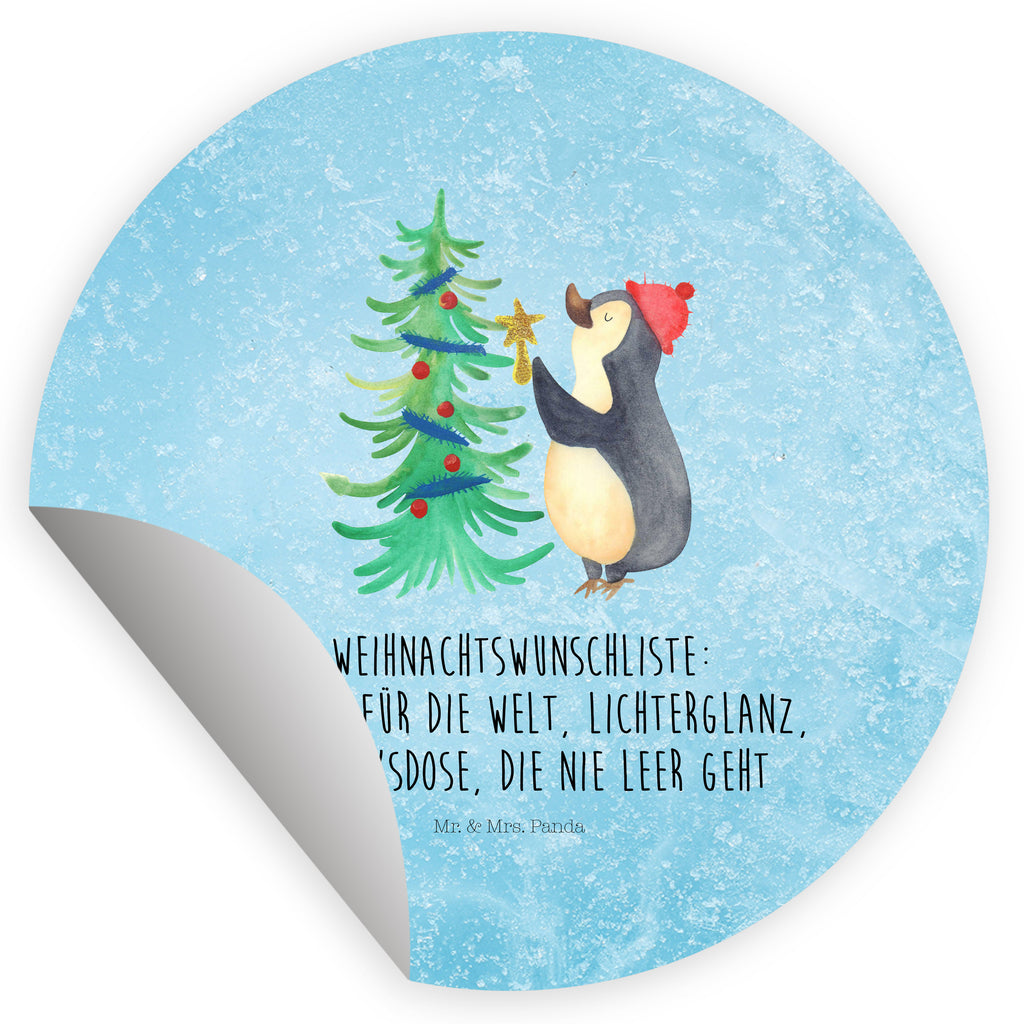40mm Rund Aufkleber Pinguin Weihnachtsbaum Sticker, Aufkleber, Etikett, Winter, Weihnachten, Weihnachtsdeko, Nikolaus, Advent, Heiligabend, Wintermotiv, Pinguin