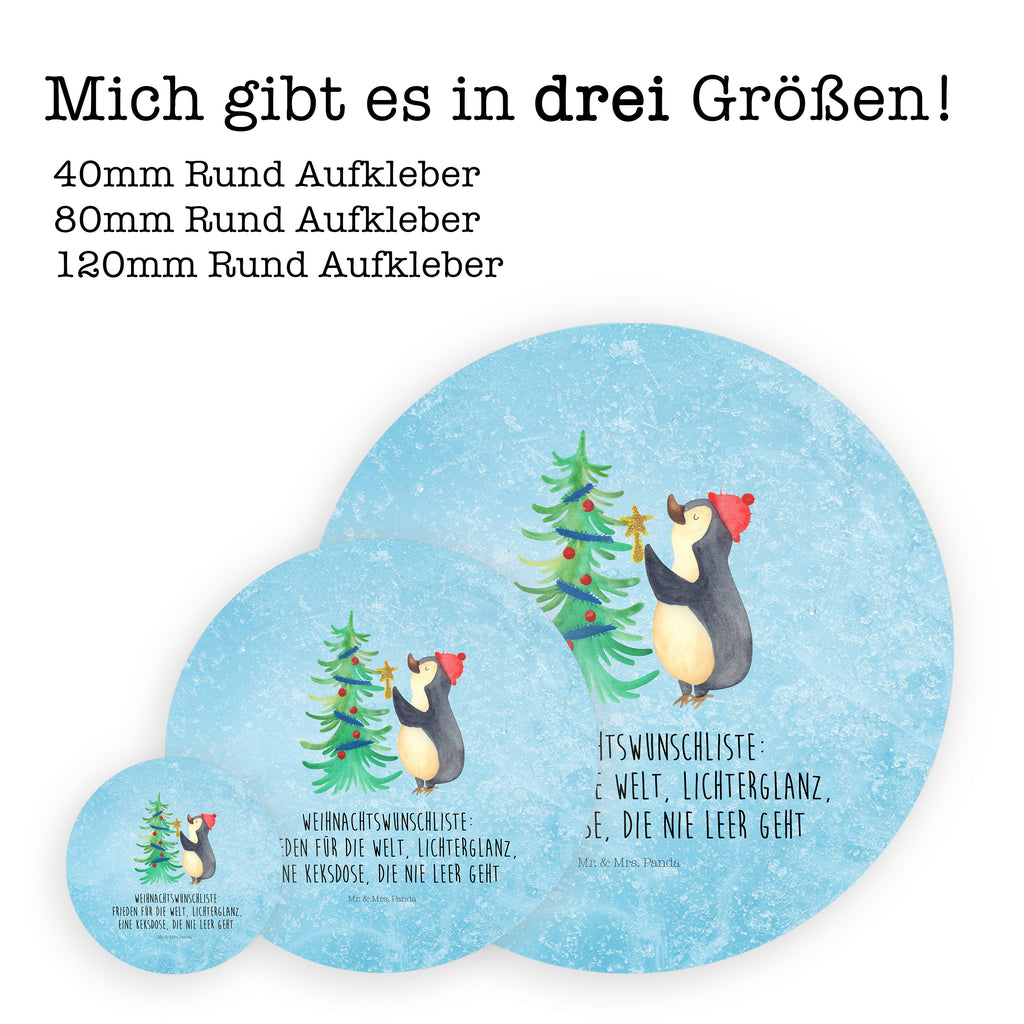 40mm Rund Aufkleber Pinguin Weihnachtsbaum Sticker, Aufkleber, Etikett, Winter, Weihnachten, Weihnachtsdeko, Nikolaus, Advent, Heiligabend, Wintermotiv, Pinguin