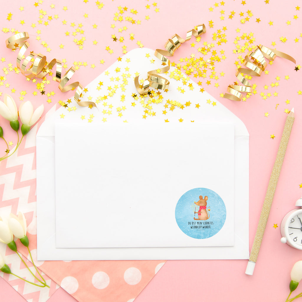 40mm Rund Aufkleber Weihnachtsmaus Sticker, Aufkleber, Etikett, Winter, Weihnachten, Weihnachtsdeko, Nikolaus, Advent, Heiligabend, Wintermotiv, Frohe Weihnachten, Weihnachtsgruß, Weihnachtsmotiv, Maus, Mäuschen, Weihnachtswunder