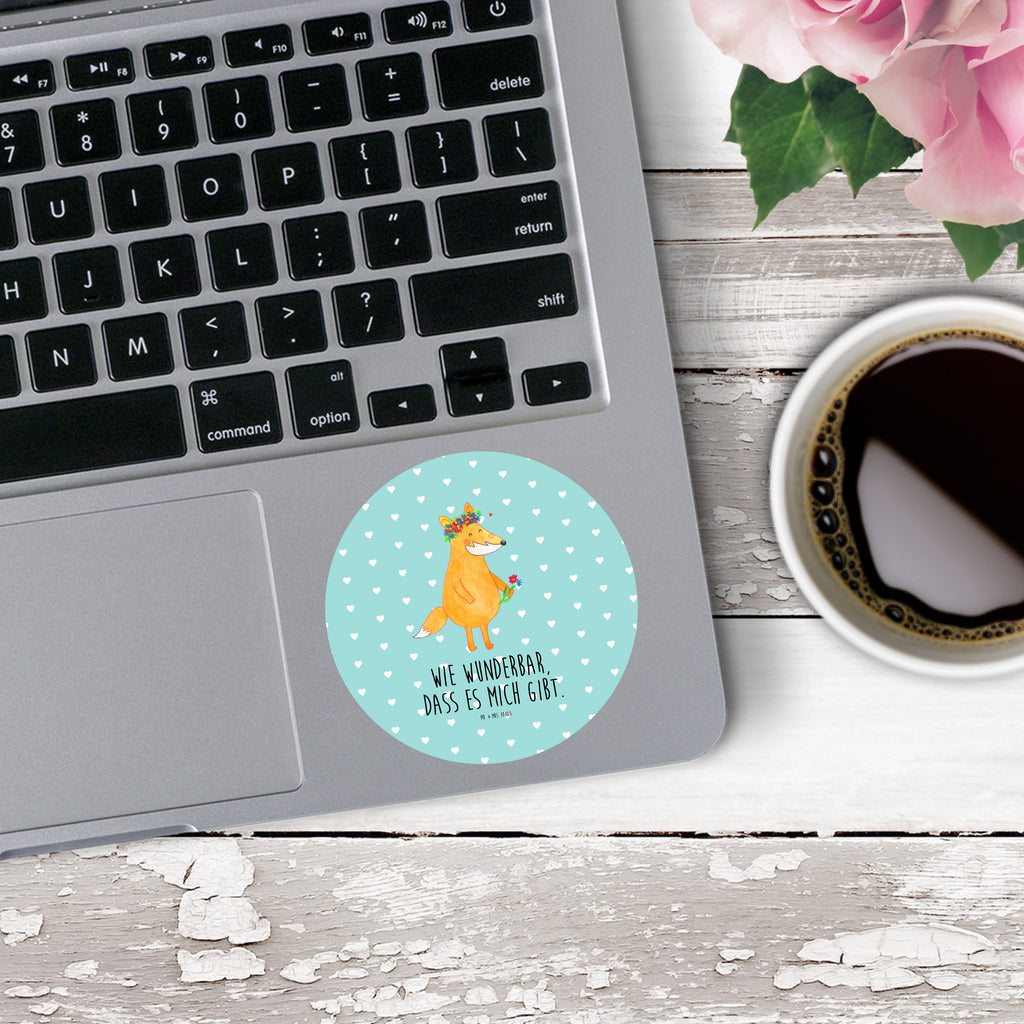 80mm Rund Aufkleber Fuchs Blumenliebe Sticker, Aufkleber, Etikett, Fuchs, Füchse, Fox, Liebe, Freundin, Fuchsmädchen, Blumenmädchen, Freundinnen, Liebesbeweis, Blume, Blumen, Motivation, Freude, ich, mich, Selbstliebe