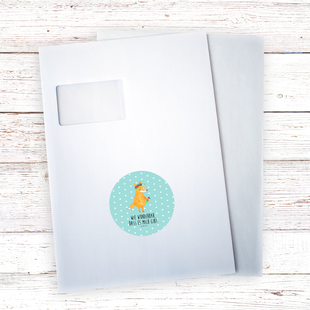 80mm Rund Aufkleber Fuchs Blumenliebe Sticker, Aufkleber, Etikett, Fuchs, Füchse, Fox, Liebe, Freundin, Fuchsmädchen, Blumenmädchen, Freundinnen, Liebesbeweis, Blume, Blumen, Motivation, Freude, ich, mich, Selbstliebe