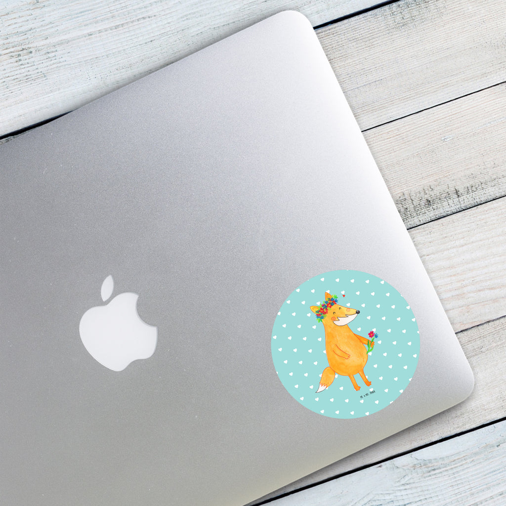 80mm Rund Aufkleber Fuchs Blumenliebe Sticker, Aufkleber, Etikett, Fuchs, Füchse, Fox, Liebe, Freundin, Fuchsmädchen, Blumenmädchen, Freundinnen, Liebesbeweis, Blume, Blumen, Motivation, Freude, ich, mich, Selbstliebe