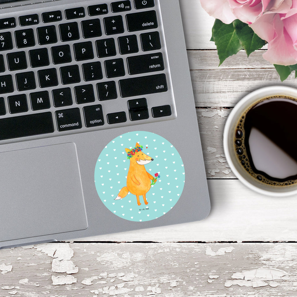 80mm Rund Aufkleber Fuchs Blumenliebe Sticker, Aufkleber, Etikett, Fuchs, Füchse, Fox, Liebe, Freundin, Fuchsmädchen, Blumenmädchen, Freundinnen, Liebesbeweis, Blume, Blumen, Motivation, Freude, ich, mich, Selbstliebe