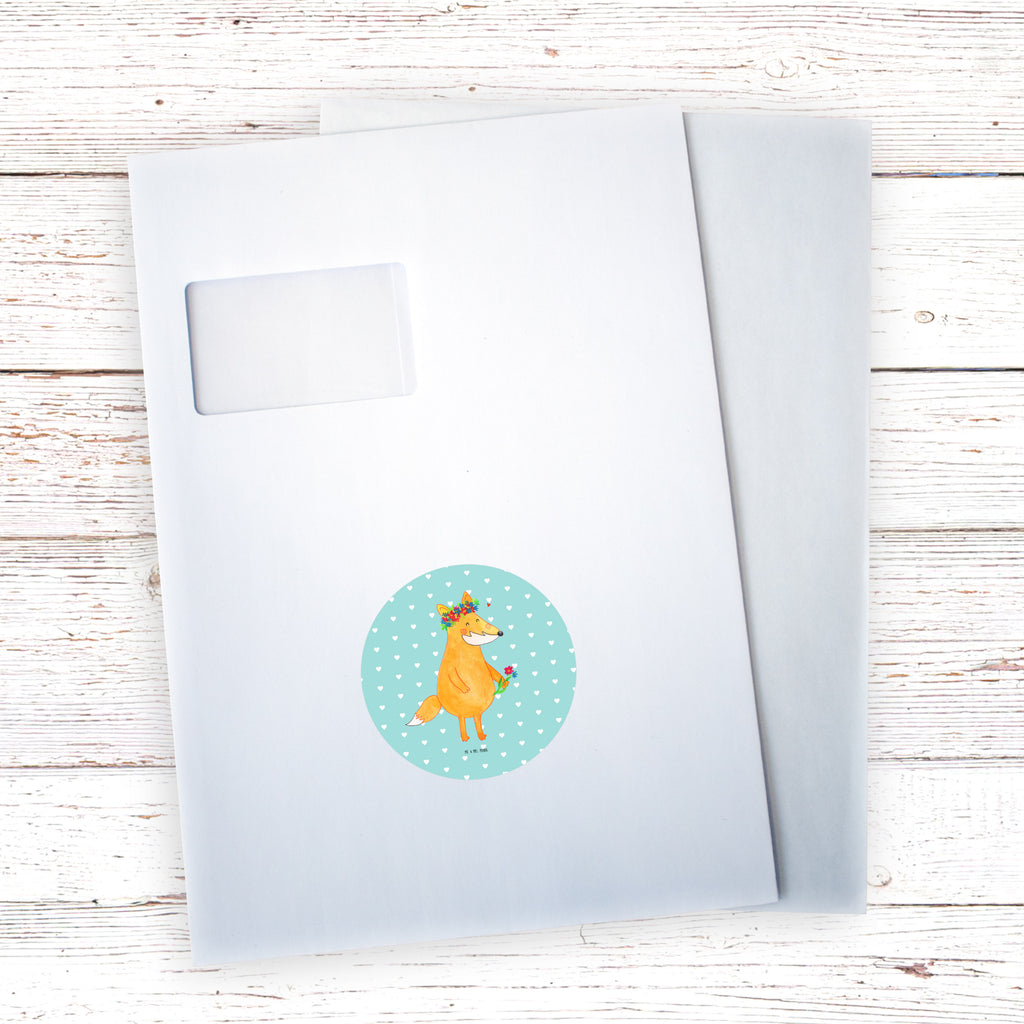 80mm Rund Aufkleber Fuchs Blumenliebe Sticker, Aufkleber, Etikett, Fuchs, Füchse, Fox, Liebe, Freundin, Fuchsmädchen, Blumenmädchen, Freundinnen, Liebesbeweis, Blume, Blumen, Motivation, Freude, ich, mich, Selbstliebe