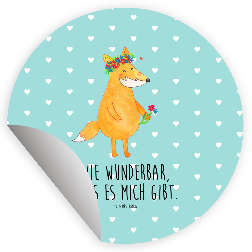 40mm Rund Aufkleber Fuchs Blumenliebe Sticker, Aufkleber, Etikett, Fuchs, Füchse, Fox, Liebe, Freundin, Fuchsmädchen, Blumenmädchen, Freundinnen, Liebesbeweis, Blume, Blumen, Motivation, Freude, ich, mich, Selbstliebe