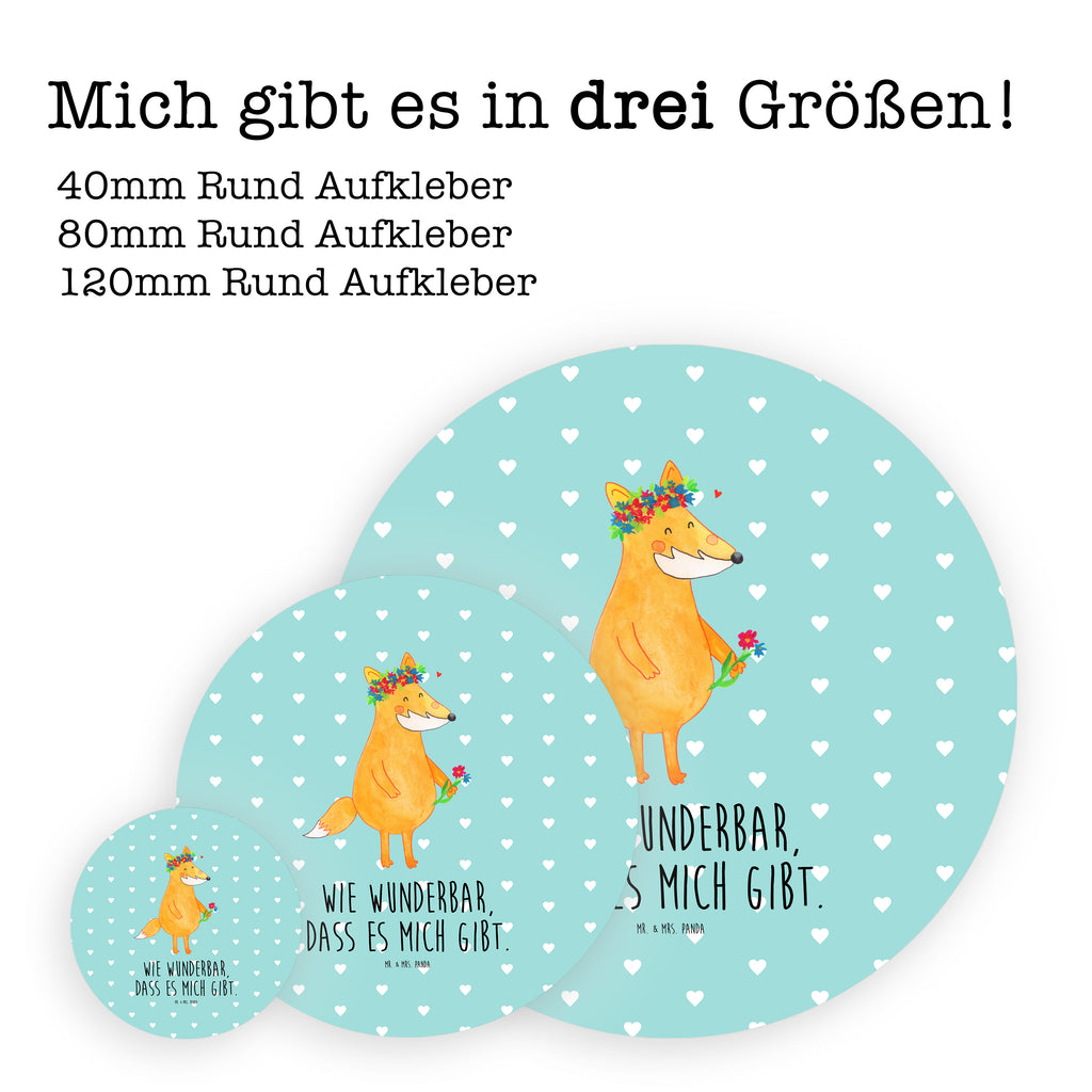 40mm Rund Aufkleber Fuchs Blumenliebe Sticker, Aufkleber, Etikett, Fuchs, Füchse, Fox, Liebe, Freundin, Fuchsmädchen, Blumenmädchen, Freundinnen, Liebesbeweis, Blume, Blumen, Motivation, Freude, ich, mich, Selbstliebe