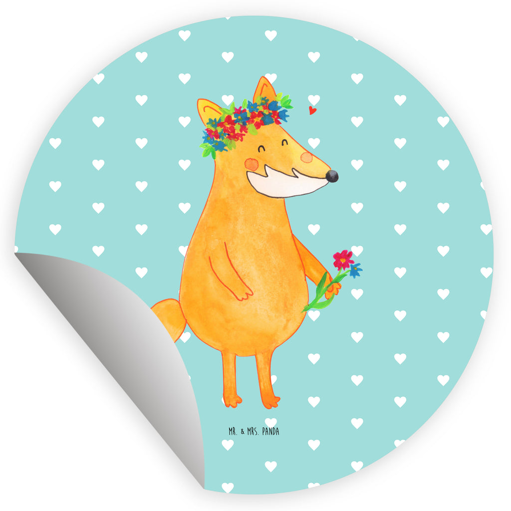 40mm Rund Aufkleber Fuchs Blumenliebe Sticker, Aufkleber, Etikett, Fuchs, Füchse, Fox, Liebe, Freundin, Fuchsmädchen, Blumenmädchen, Freundinnen, Liebesbeweis, Blume, Blumen, Motivation, Freude, ich, mich, Selbstliebe