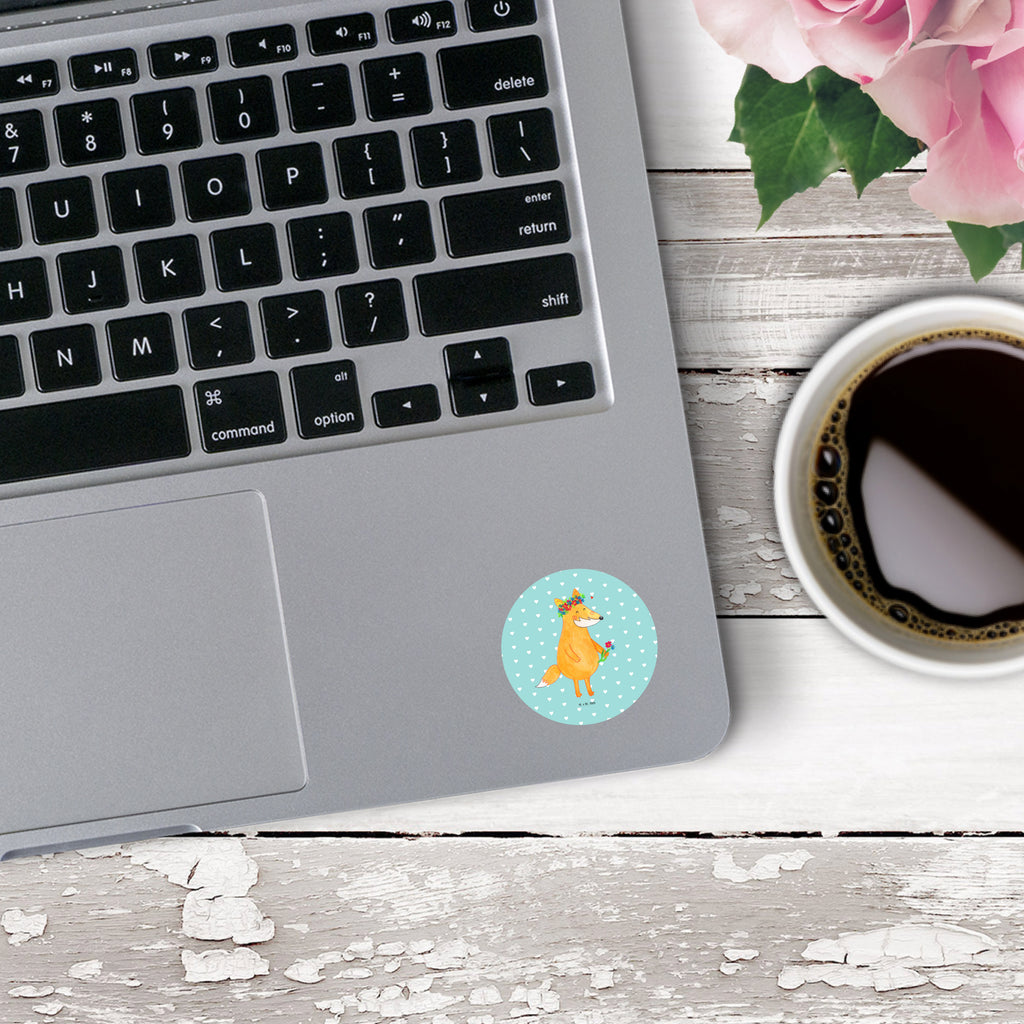 40mm Rund Aufkleber Fuchs Blumenliebe Sticker, Aufkleber, Etikett, Fuchs, Füchse, Fox, Liebe, Freundin, Fuchsmädchen, Blumenmädchen, Freundinnen, Liebesbeweis, Blume, Blumen, Motivation, Freude, ich, mich, Selbstliebe