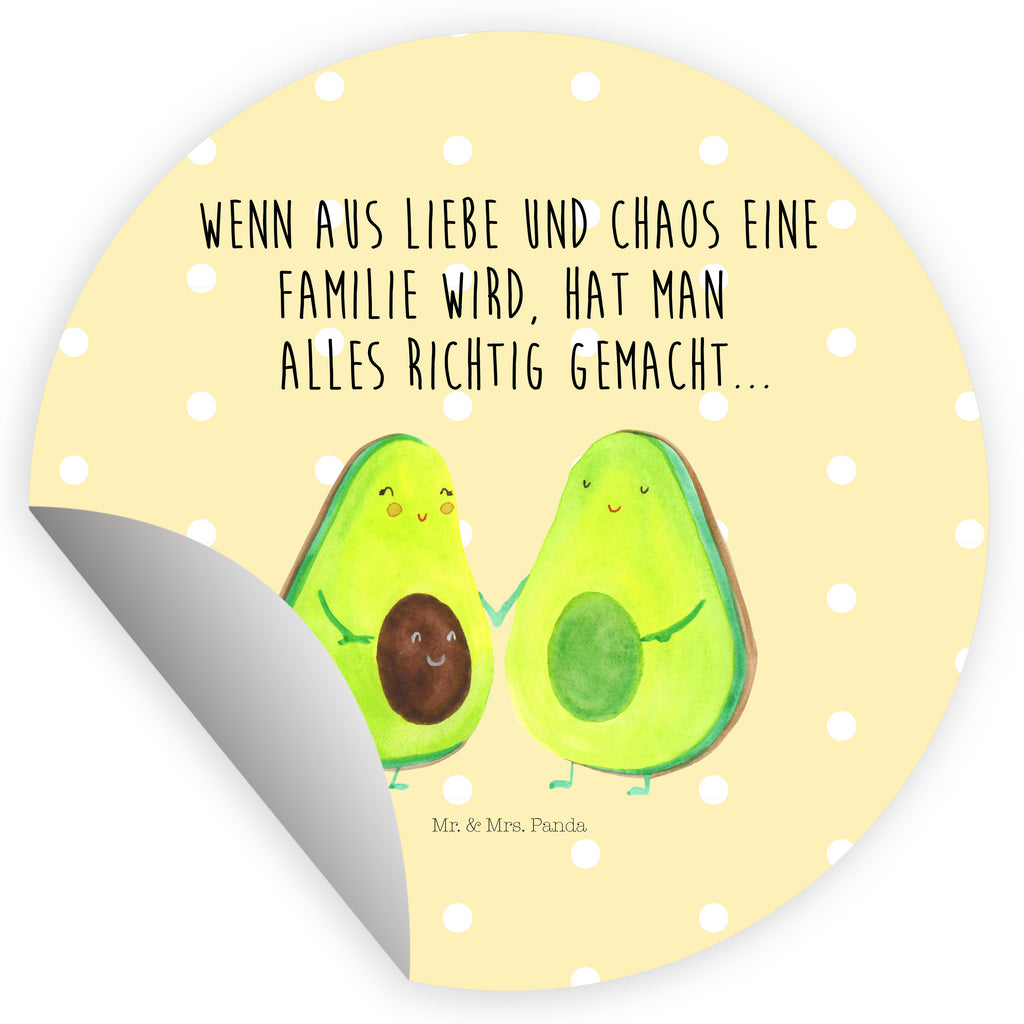 80mm Rund Aufkleber Avocado Pärchen
