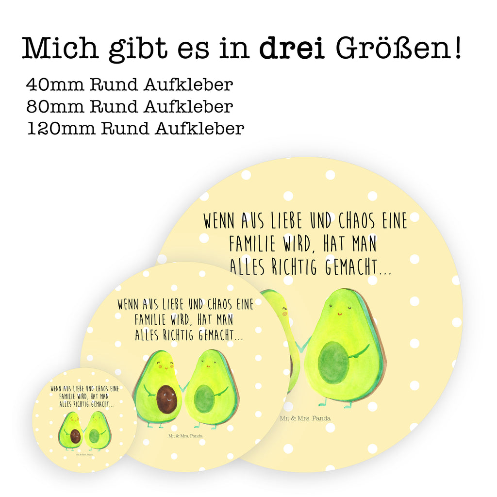 80mm Rund Aufkleber Avocado Pärchen