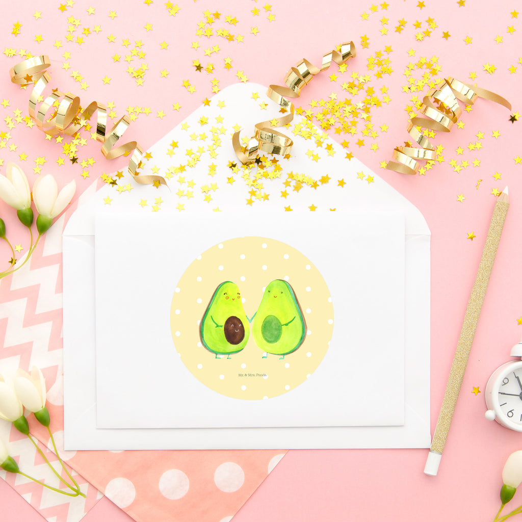 80mm Rund Aufkleber Avocado Pärchen