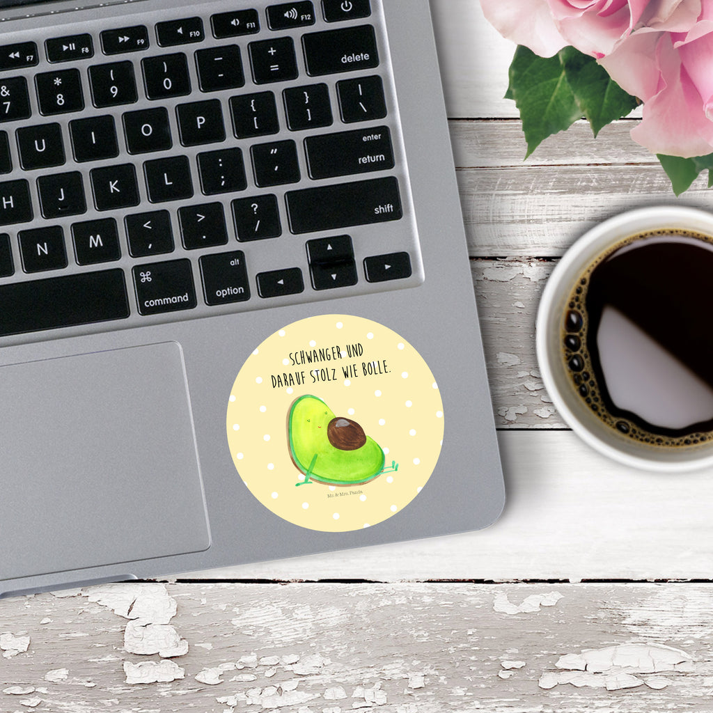 80mm Rund Aufkleber Avocado schwanger