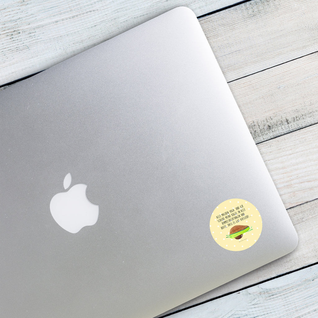 120mm Rund Aufkleber Avocado Yoga Sticker, Aufkleber, Etikett, Kinder, rund, Avocado, Veggie, Vegan, Gesund, Avocado Yoga Vegan