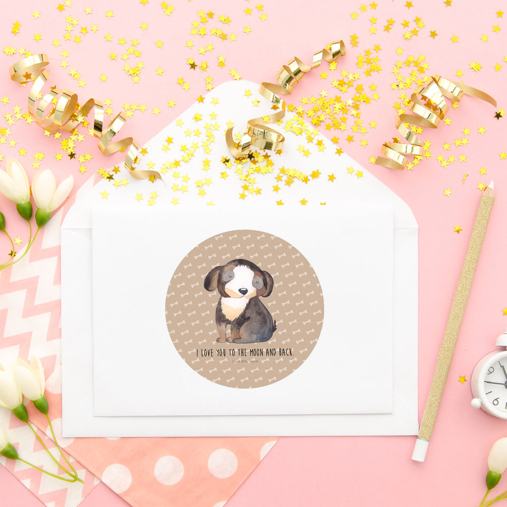 80mm Rund Aufkleber Hund entspannt Sticker, Aufkleber, Etikett, Hund, Hundemotiv, Haustier, Hunderasse, Tierliebhaber, Hundebesitzer, Sprüche, schwarzer Hund, Hundeliebe, Liebe, Hundeglück