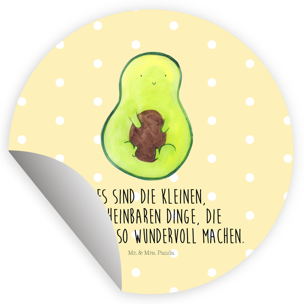 80mm Rund Aufkleber Avocado mit Kern
