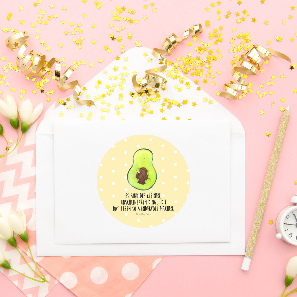 80mm Rund Aufkleber Avocado mit Kern