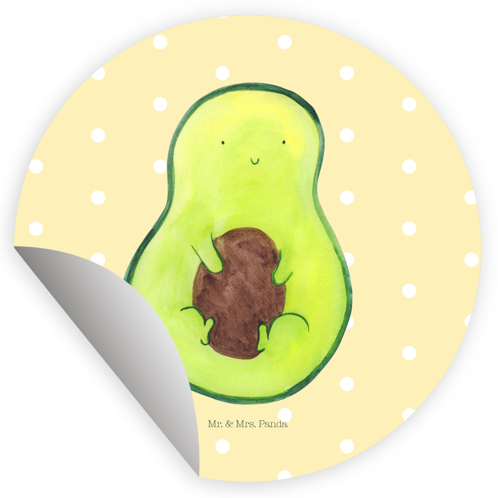 80mm Rund Aufkleber Avocado mit Kern