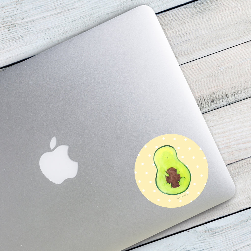 80mm Rund Aufkleber Avocado mit Kern