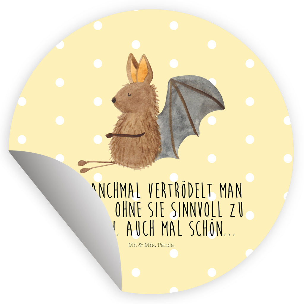 80mm Rund Aufkleber Fledermaus sitzend Sticker, Aufkleber, Etikett, Tiermotive, Gute Laune, lustige Sprüche, Tiere, Fledermaus, Fledermäuse, Motivation, entspannen